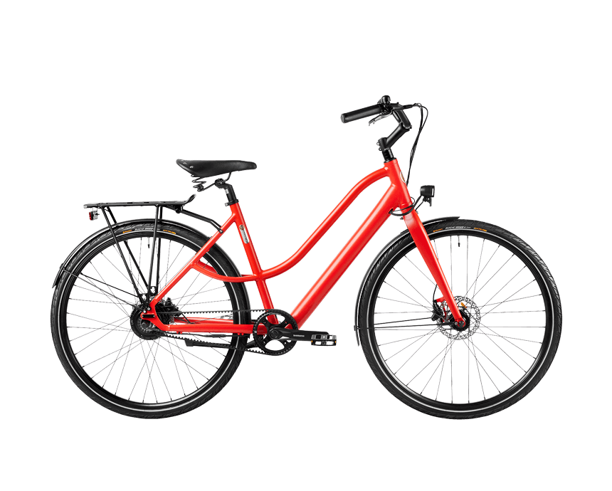 AMSTERDAM / U48 / RED / BELT DRIVE  / 10AH / ANTI PUNCTURE / FRAME LOCK